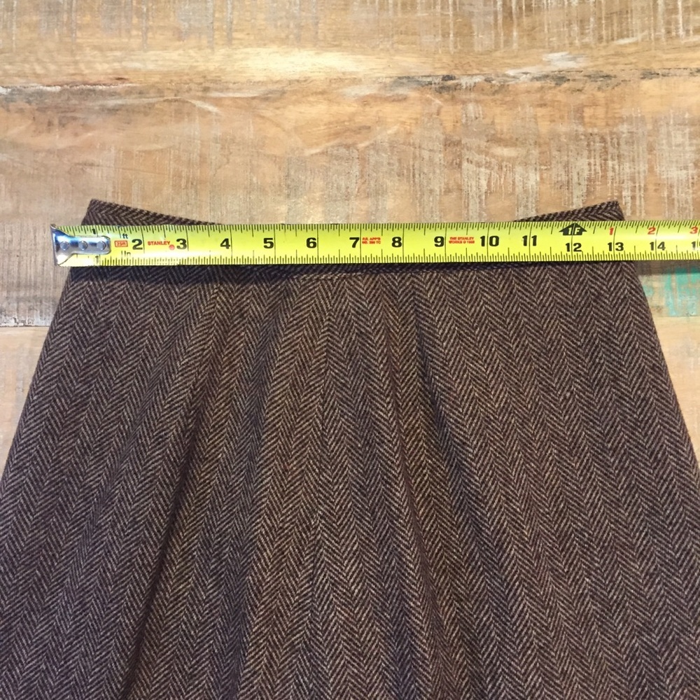 Vintage Pendleton Herringbone Wool Skirt brown - Picture 7 of 8